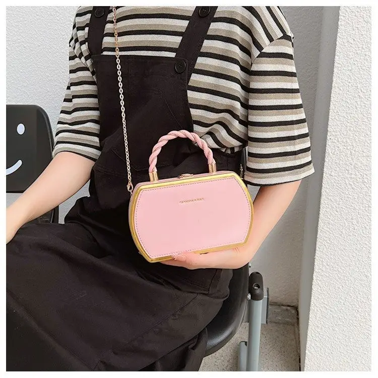 New Korean Style Woven Handbag Mint Gold