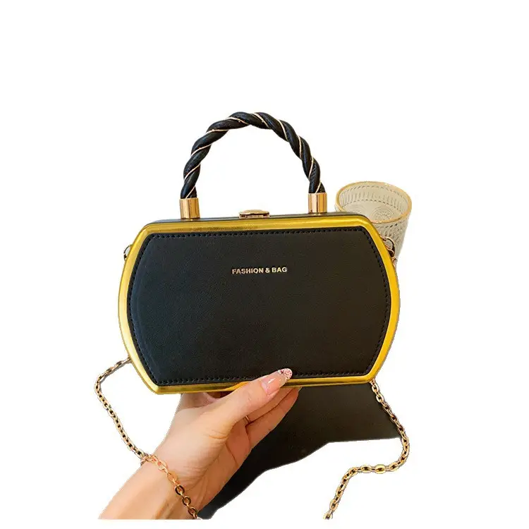 New Korean Style Woven Handbag Mint Gold