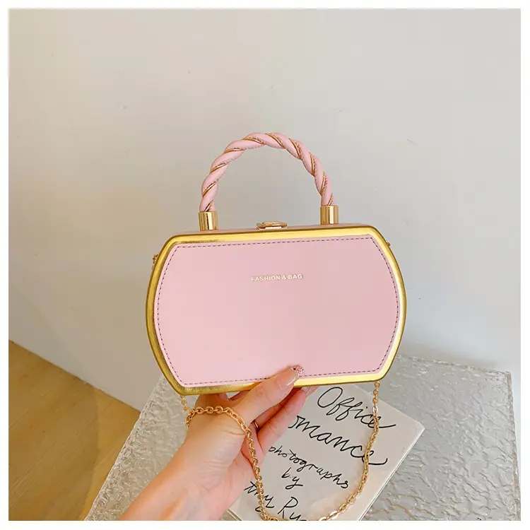 New Korean Style Woven Handbag Mint Gold