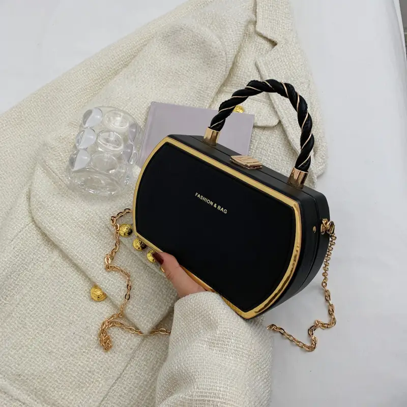 New Korean Style Woven Handbag Mint Gold