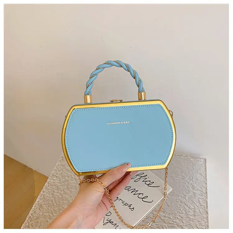 New Korean Style Woven Handbag Mint Gold