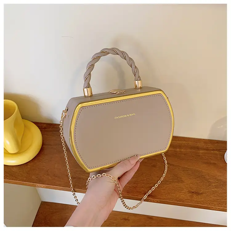 New Korean Style Woven Handbag Mint Gold