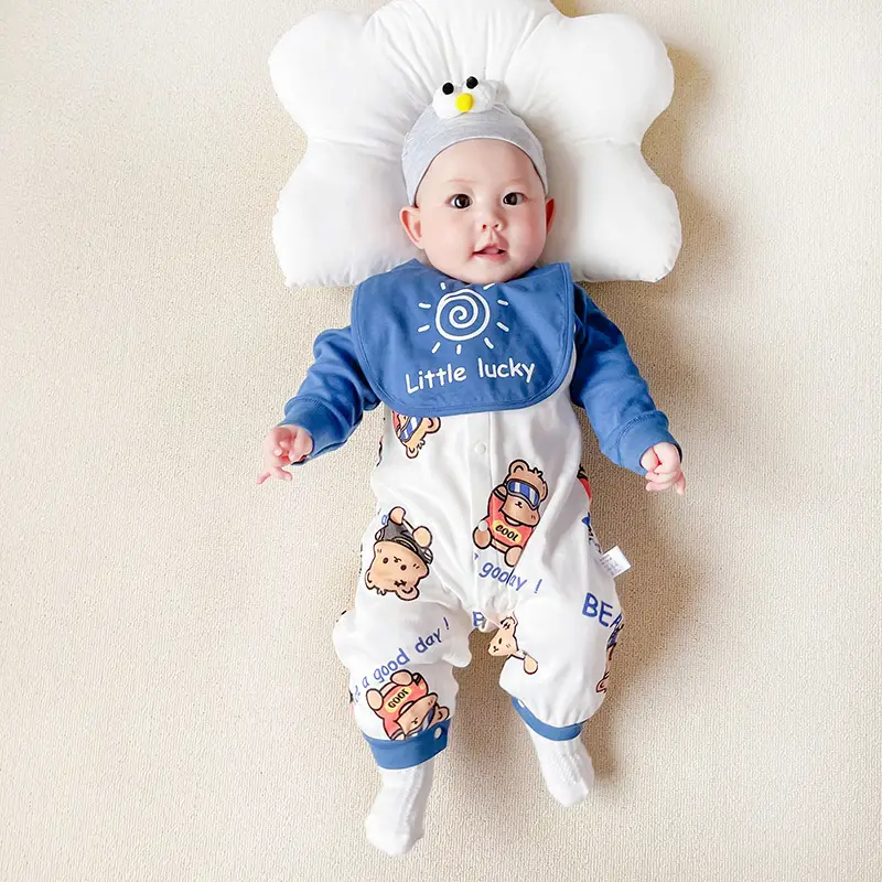 Newborn Cotton Cartoon Romper Male Female Small - Image 3