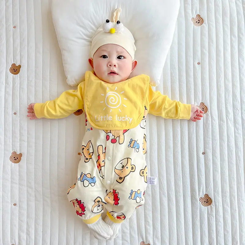 Newborn Cotton Cartoon Romper Male Female Small - Image 4
