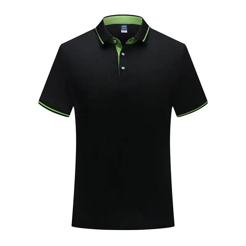 Blue Polo Shirt with Yellow Trim Long Sleeve Business Style - Image 11