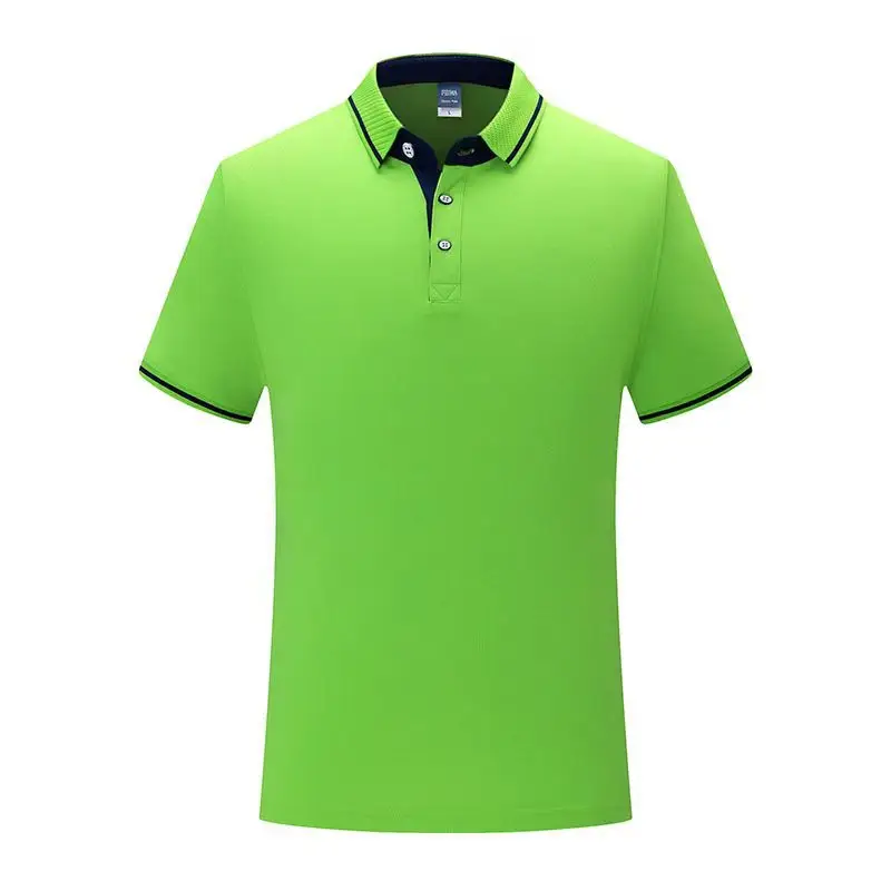 Blue Polo Shirt with Yellow Trim Long Sleeve Business Style - Image 15