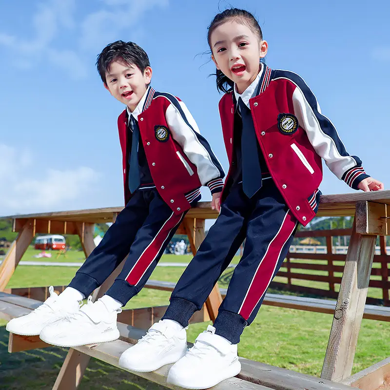 Kids 3-Piece Cotton School Uniform Set