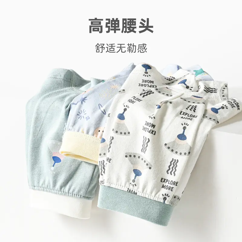Boys' Pure Cotton Cartoon Boxer Briefs Set of 3
