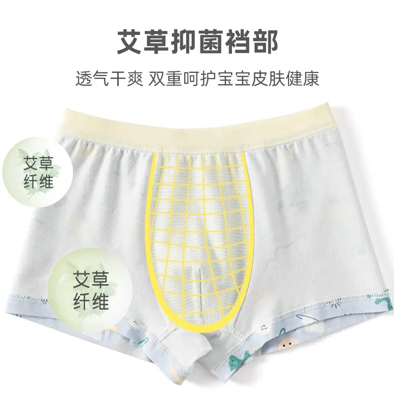 Boys' Pure Cotton Cartoon Boxer Briefs Set of 3