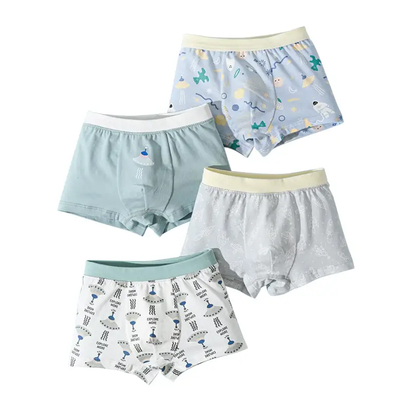 Boys' Pure Cotton Cartoon Boxer Briefs Set of 3