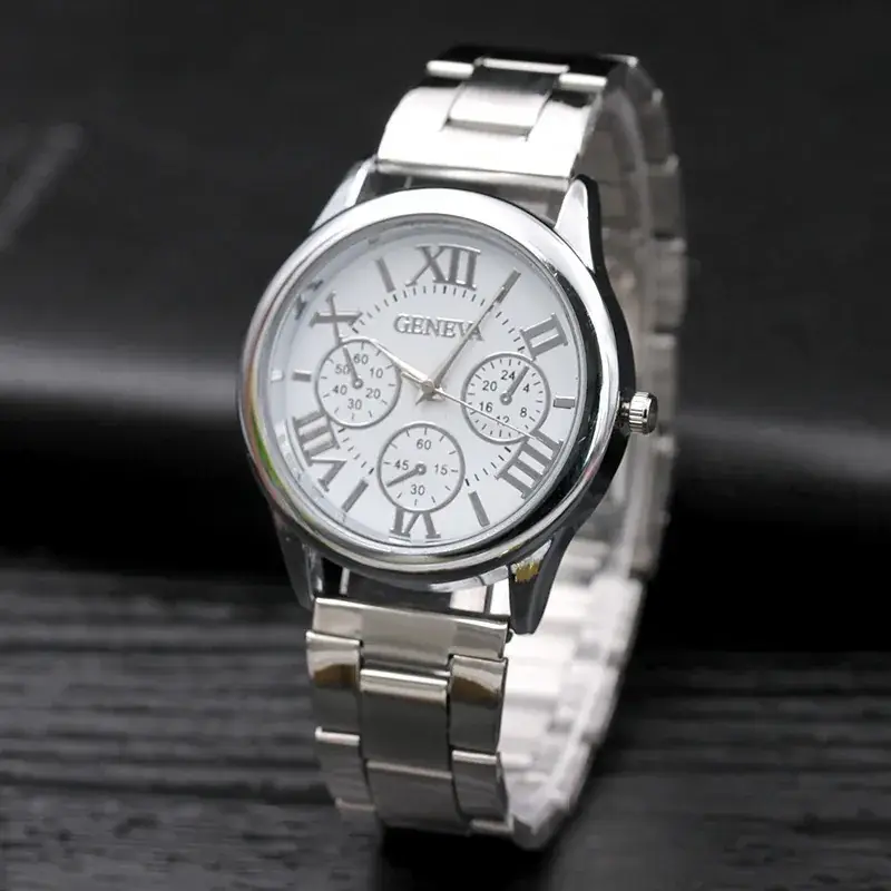 Gentlewomen Roman Dial Steel Belt Watch Silver 40mm