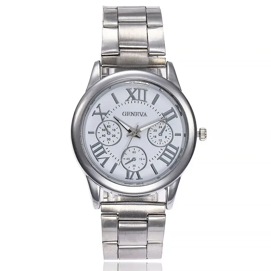 Gentlewomen Roman Dial Steel Belt Watch Silver 40mm