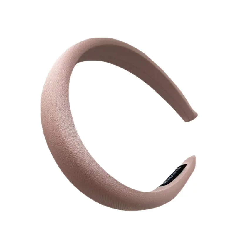 Korean-style Satin Hair Hoop Beige Wide Brim - Image 21