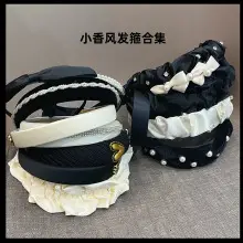 Korean-style Satin Hair Hoop Beige Wide Brim — feature 4