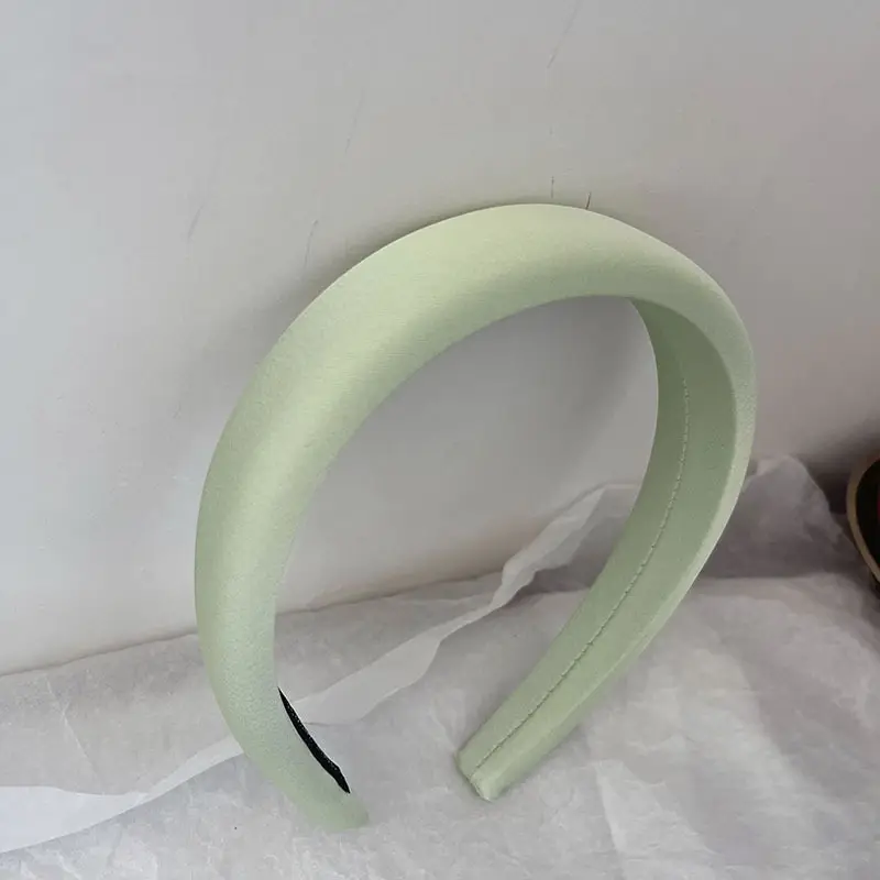 Korean-style Satin Hair Hoop Beige Wide Brim - Image 13