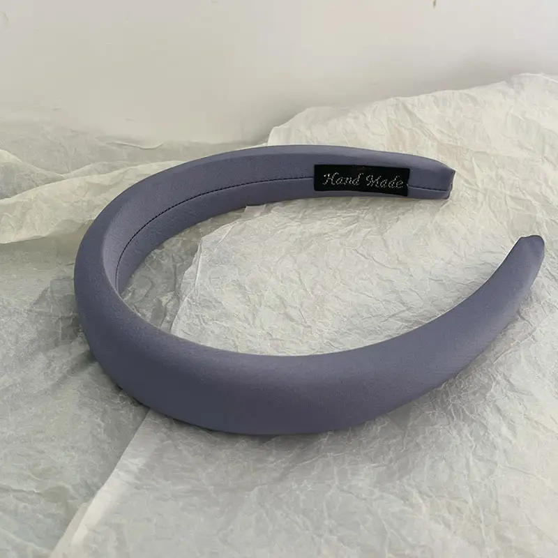 Korean-style Satin Hair Hoop Beige Wide Brim - Image 14