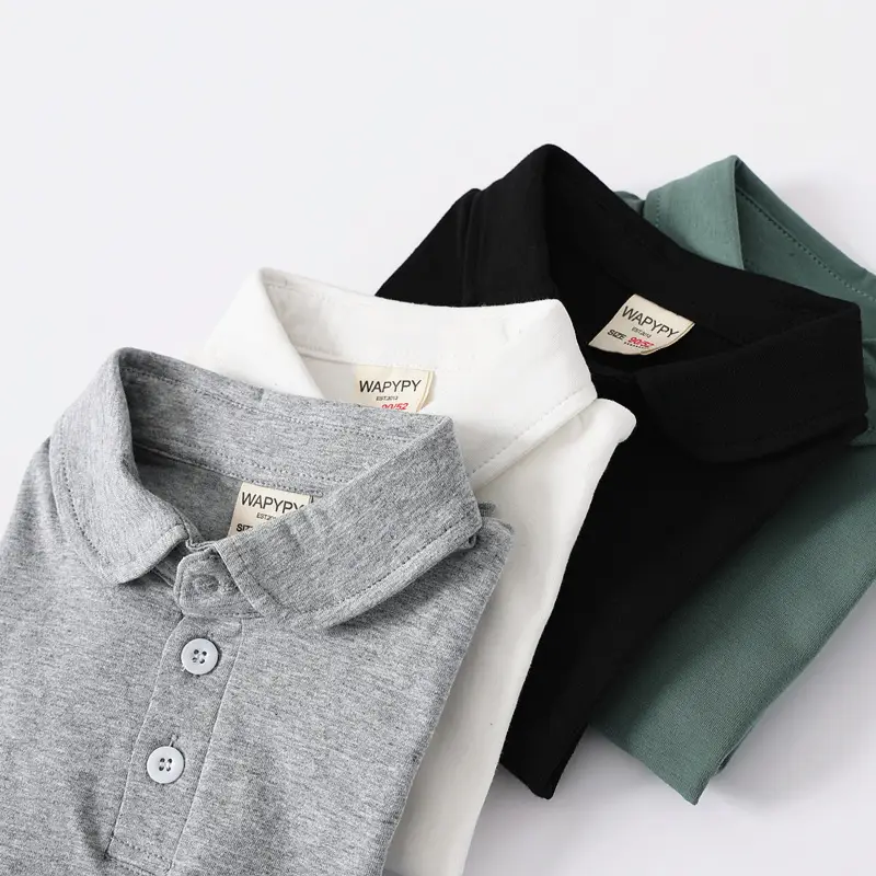 Children's Polo Shirts 2026 Summer White Green Black Gray - Image 7