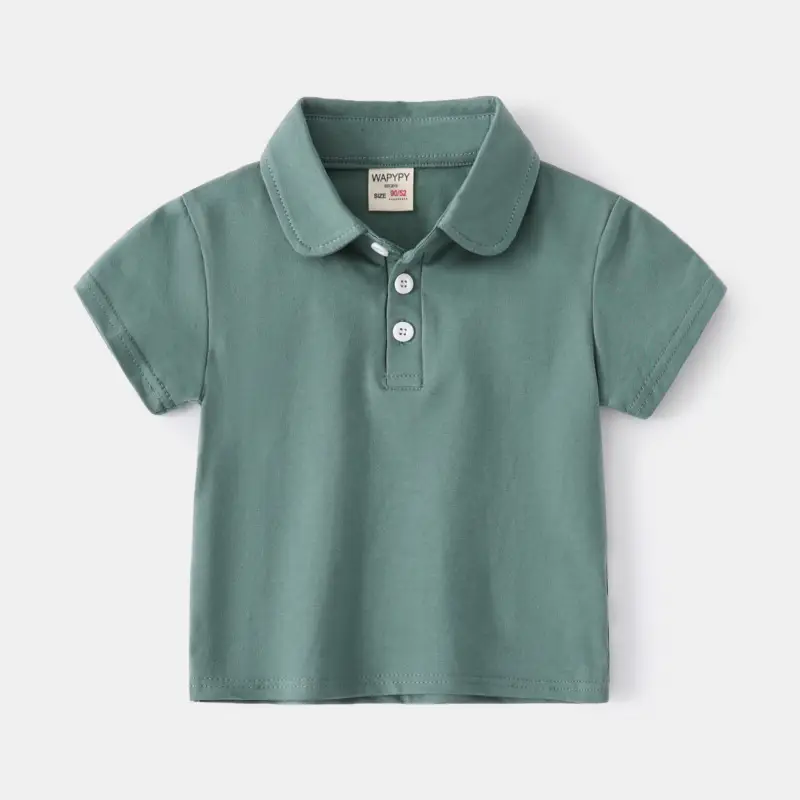 Children's Polo Shirts 2026 Summer White Green Black Gray - Image 8