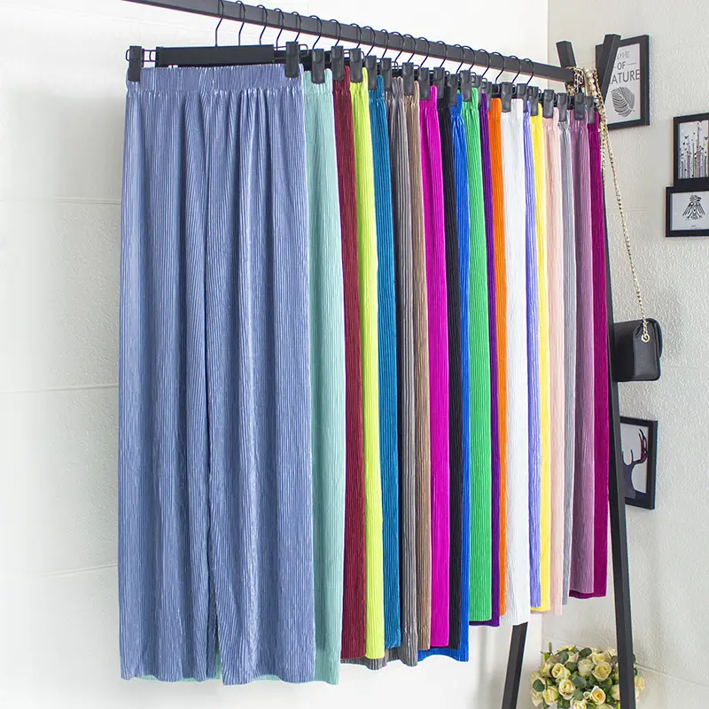 Purple Ice Silk Wide Leg Pants 2025 Spring Summer Women - Image 22