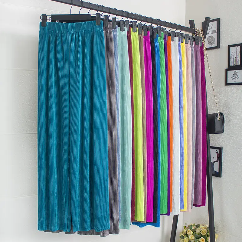 Purple Ice Silk Wide Leg Pants 2025 Spring Summer Women - Image 23