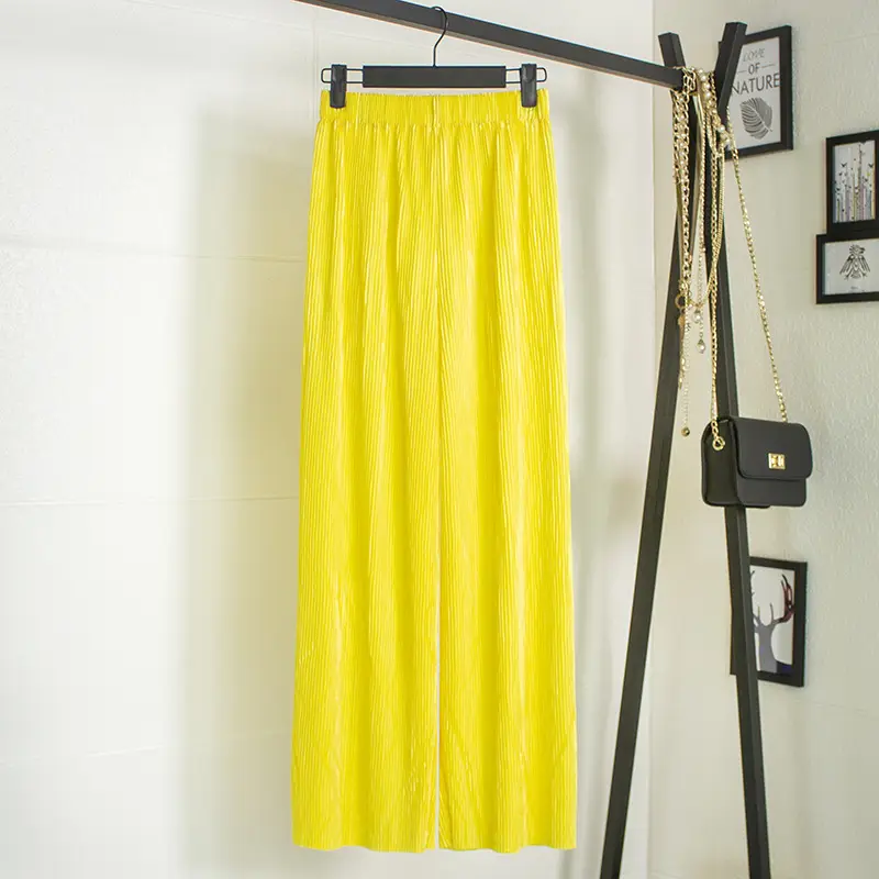 Purple Ice Silk Wide Leg Pants 2025 Spring Summer Women - Image 2