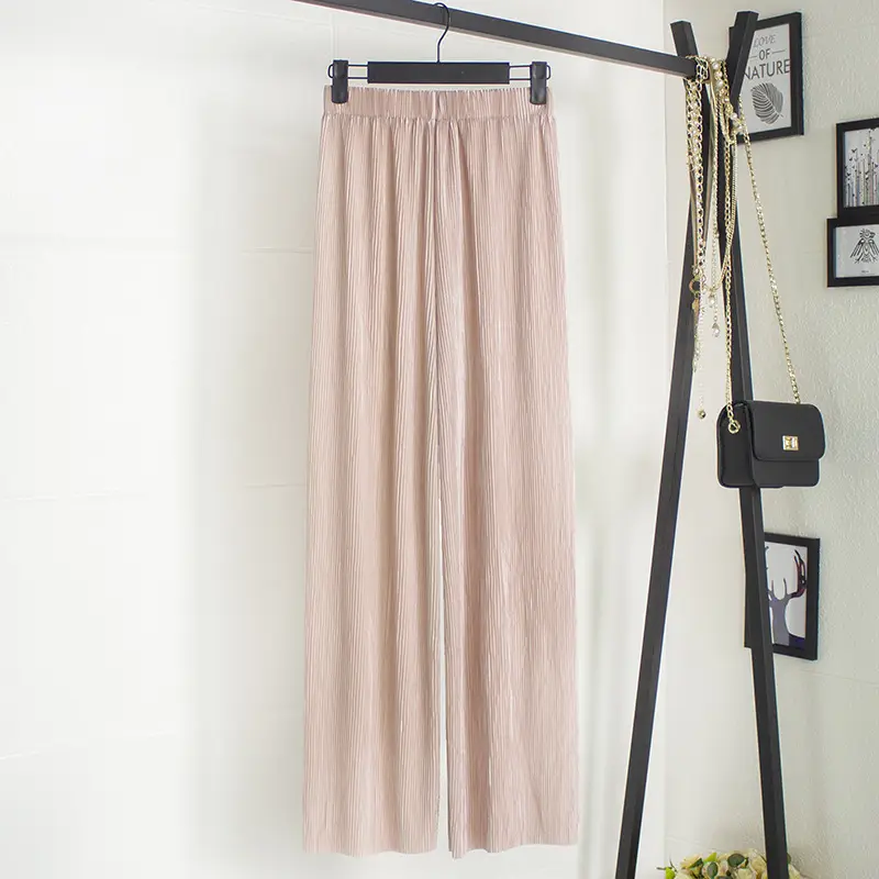 Purple Ice Silk Wide Leg Pants 2025 Spring Summer Women - Image 4