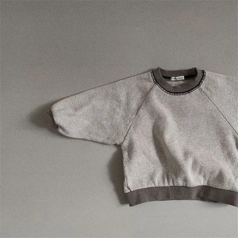 Japanese Waffle Korean Sweater Shorts Set Grey