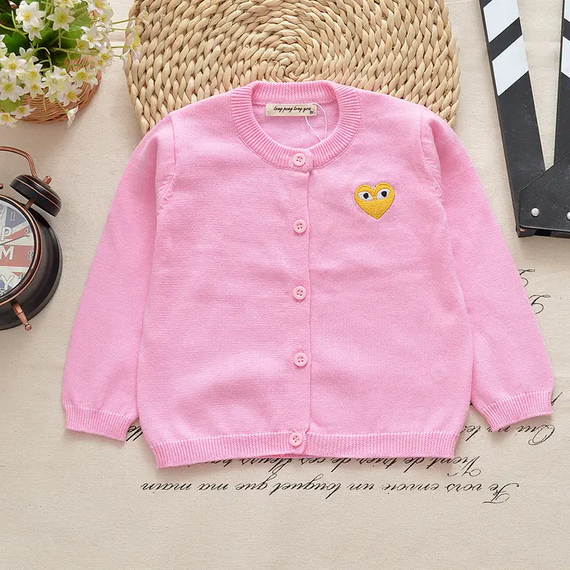 Men's Grey Cotton Cardigan with Embroidered Face Design