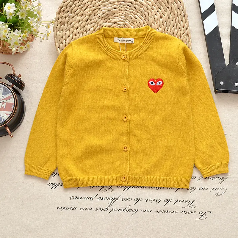 Men's Grey Cotton Cardigan with Embroidered Face Design