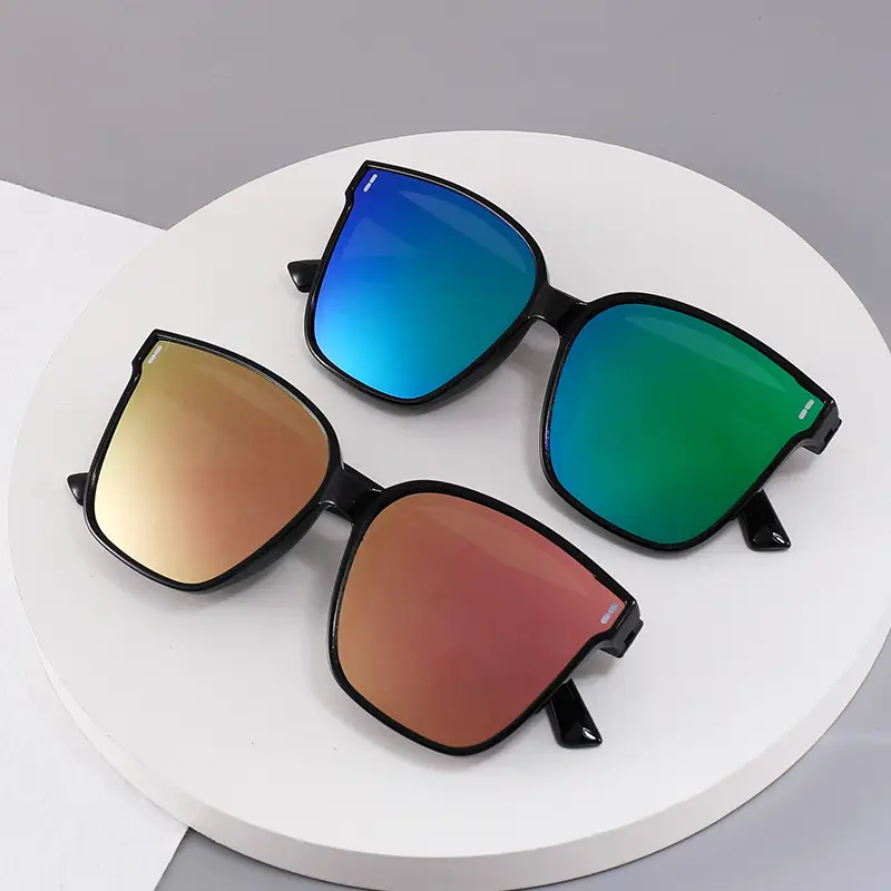Children Sunglasses Black Large Frame Reflective Outdoor Styling - Image 8