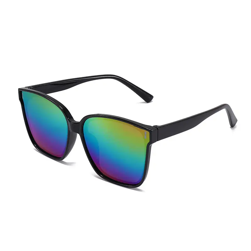 Children Sunglasses Black Large Frame Reflective Outdoor Styling