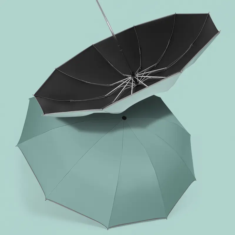 Automatic Rain Shower Umbrella with LED Light, Teal Color - Image 11