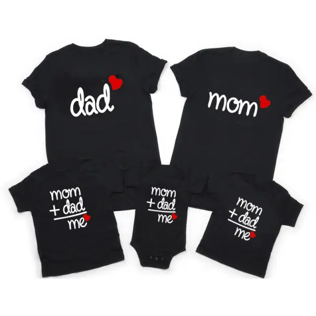 Black 3-Mouth Baby Outfits Set for Dad Mom - Image 5