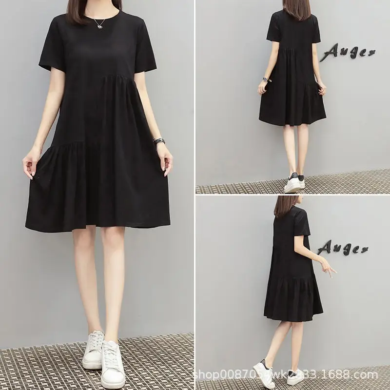 Maternity Dress Midi Korean Loose Plus Size - Image 2