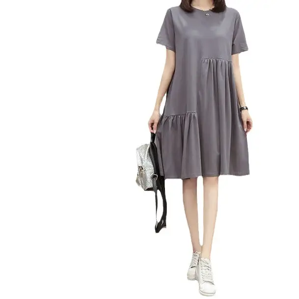 Maternity Dress Midi Korean Loose Plus Size - Image 5