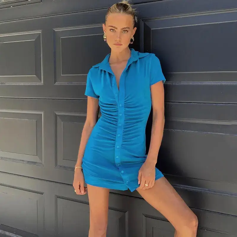 Women's Blue Short Skirt Dress Spring 2024 - Image 7