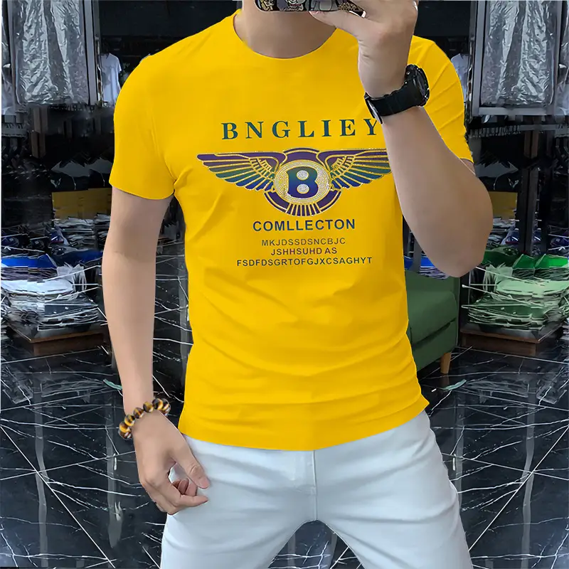 Men's Printed Cotton T-Shirt White 8 Wing Design - Image 4