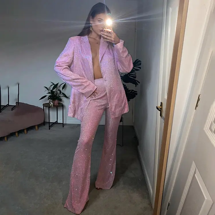 Sexy Sequin Camisole Nightclub Suit with High Waist Pants - Image 10