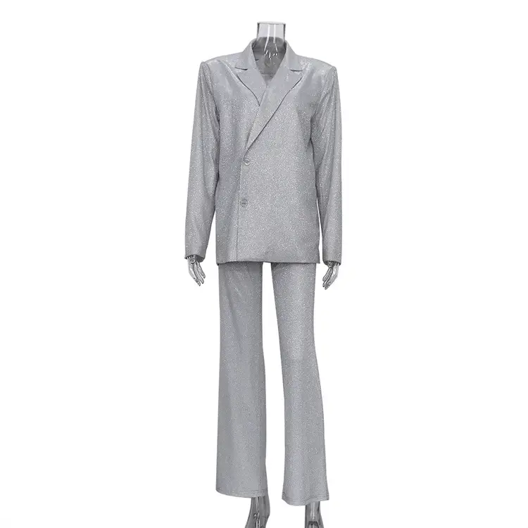 Sexy Sequin Camisole Nightclub Suit with High Waist Pants — feature 19