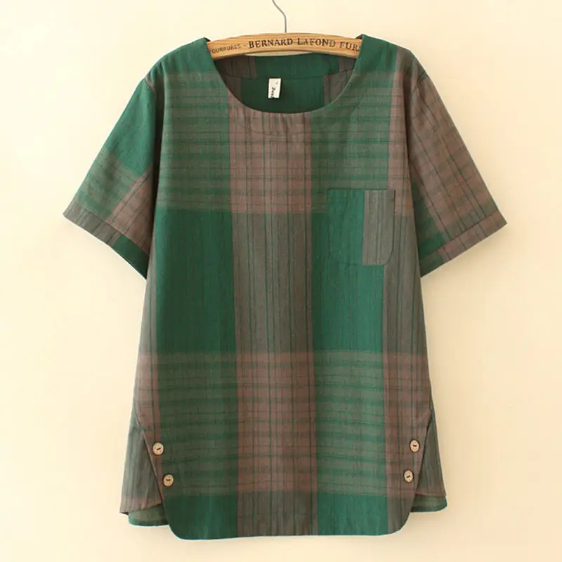 Women Plaid 2-Piece Set Large Size Casual Pants - Image 22