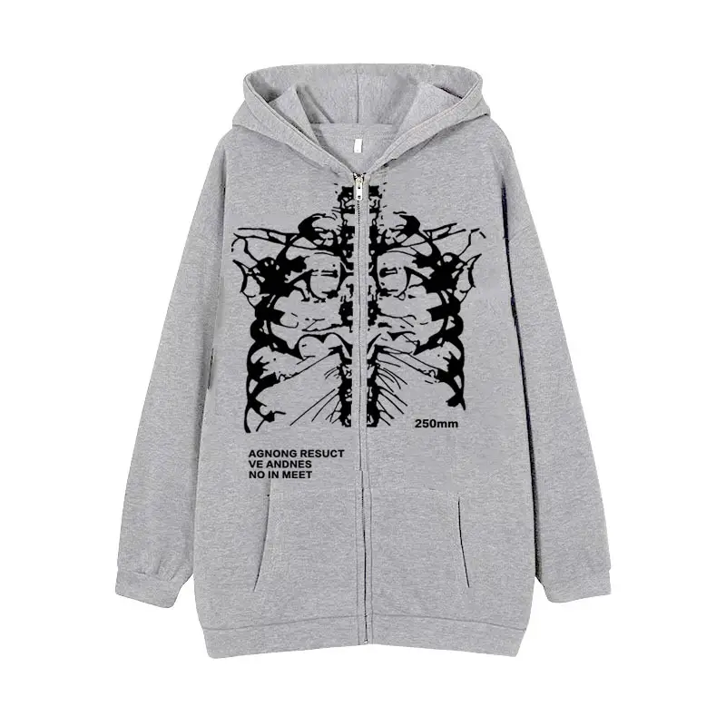 Women Skull Wings Hoodie Black Velvet Zipper