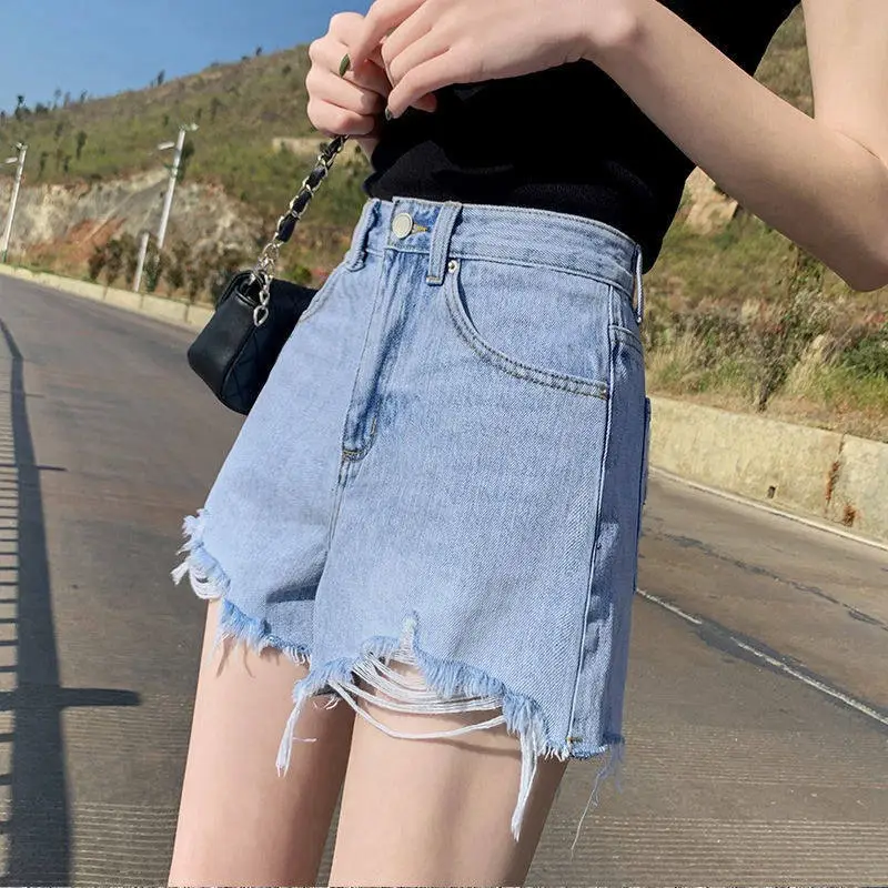 Women Denim Shorts High Waist Ripped 2022 - Image 7