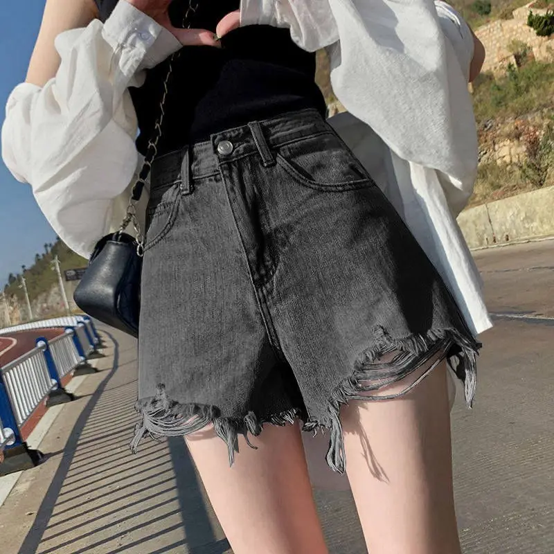 Women Denim Shorts High Waist Ripped 2022 - Image 4