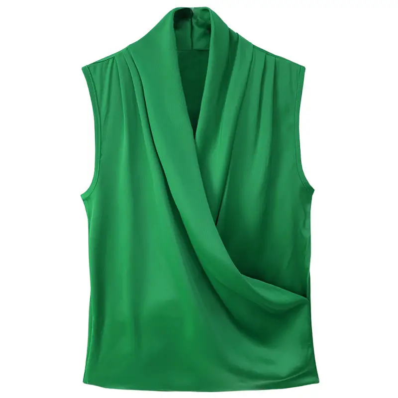 2022 Summer V-Neck Satin Sleeveless Top Women - Image 10