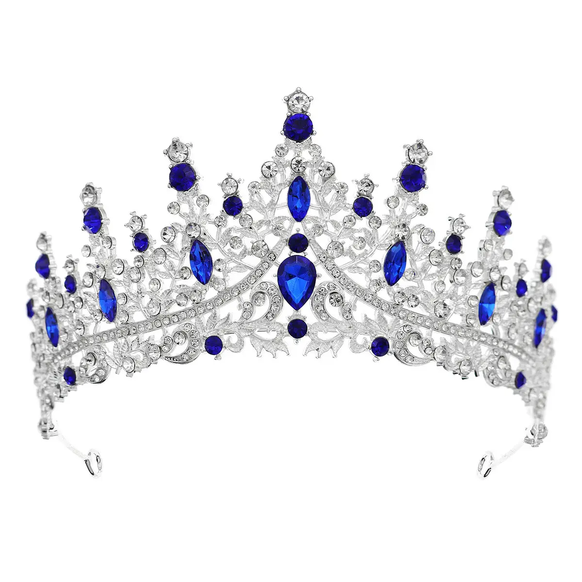 Luxury Red Rhinestone Wedding Crown for Bride