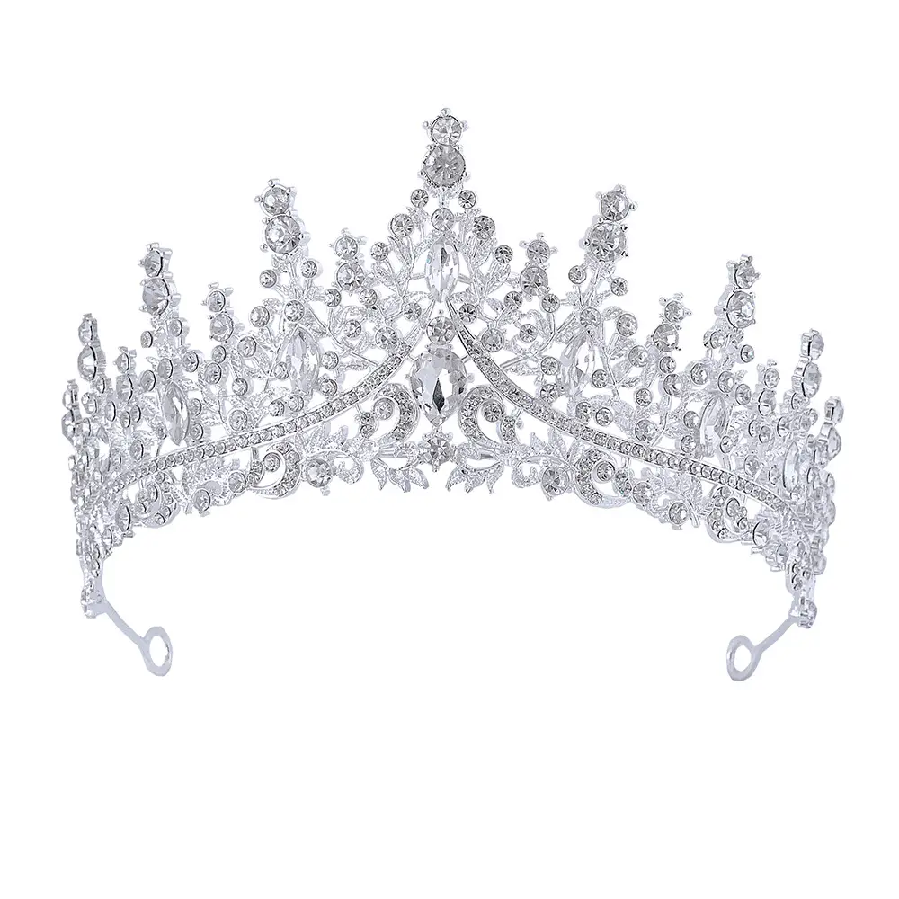 Luxury Red Rhinestone Wedding Crown for Bride