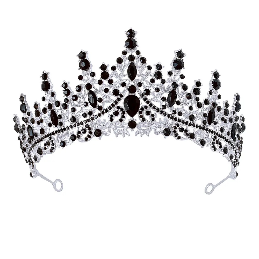 Luxury Red Rhinestone Wedding Crown for Bride