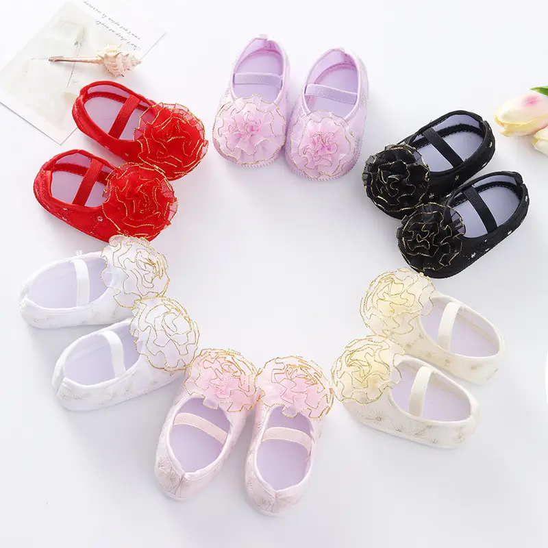 2022 New Baby Shoes European American Cute Flower Princess Shoes 0-3-6-9-12 Months Soft Bottom - Image 8