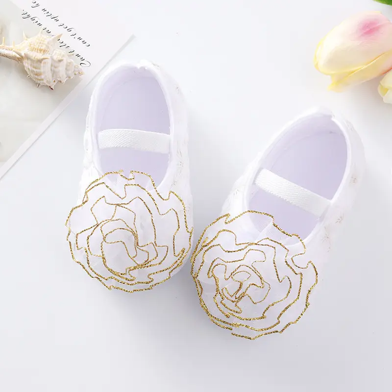 2022 New Baby Shoes European American Cute Flower Princess Shoes 0-3-6-9-12 Months Soft Bottom - Image 2
