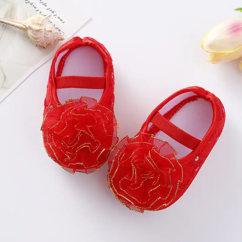 2022 New Baby Shoes European American Cute Flower Princess Shoes 0-3-6-9-12 Months Soft Bottom - Image 3
